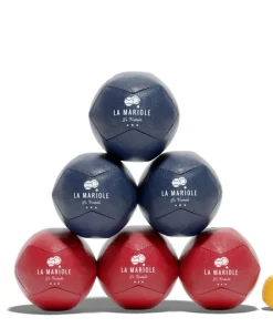 « Pack Fernand » en cuir recyclé – La Mariole – Marine/Rouge